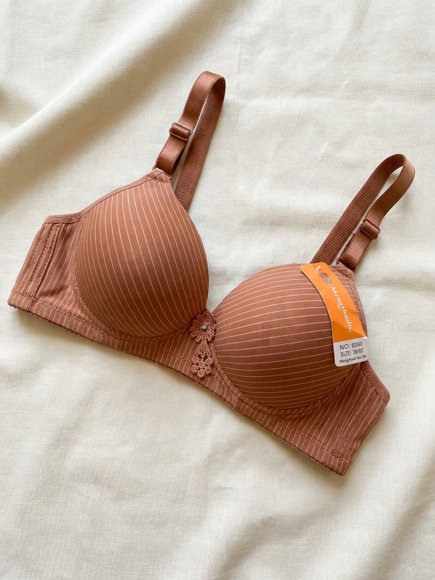 Double-Padded pinstripe Push-Up Bra cup size B , C