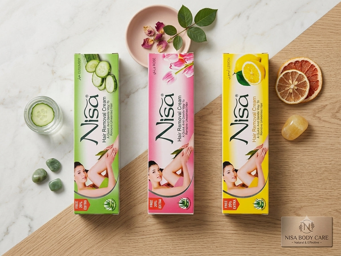 Nisa hair removal cream, lotion and sachet