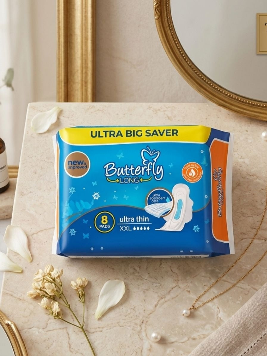 Butterfly Breathables ultra thin Sanitary Pads Long 8 Pcs & 32 pcs