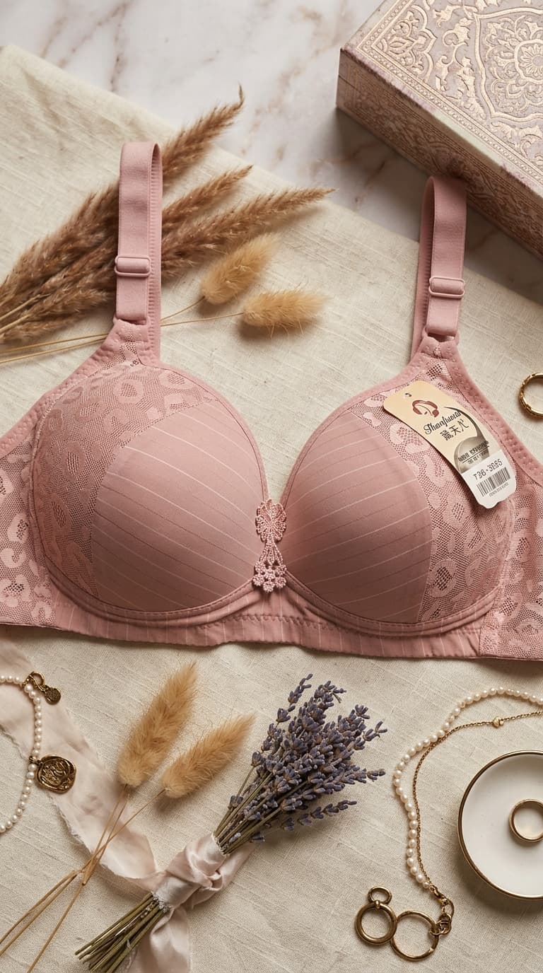 Single padded bra pink