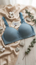 Single padded bra gray