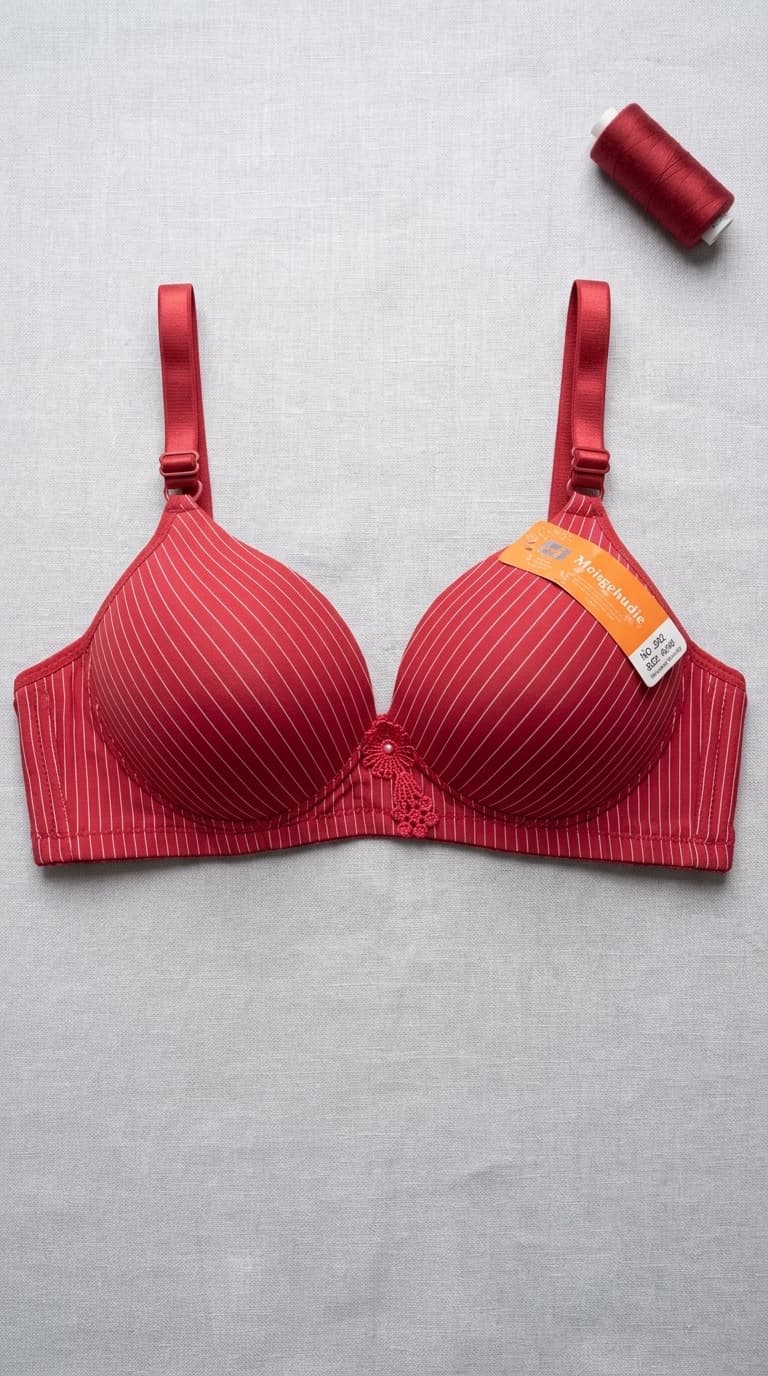Double-Padded pinstripe Push-Up Bra cup size B , C