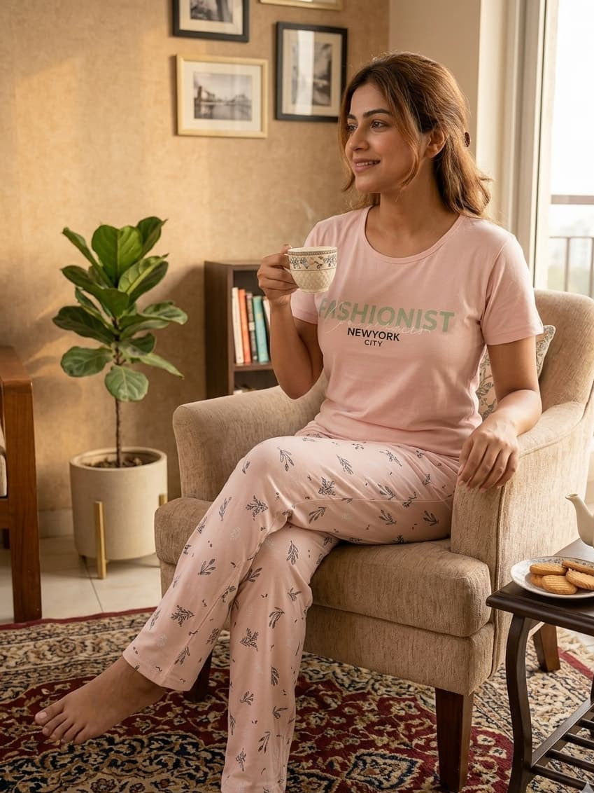 Galaxy Women's 2-Piece NYC Lounge Set – Soft Peach
