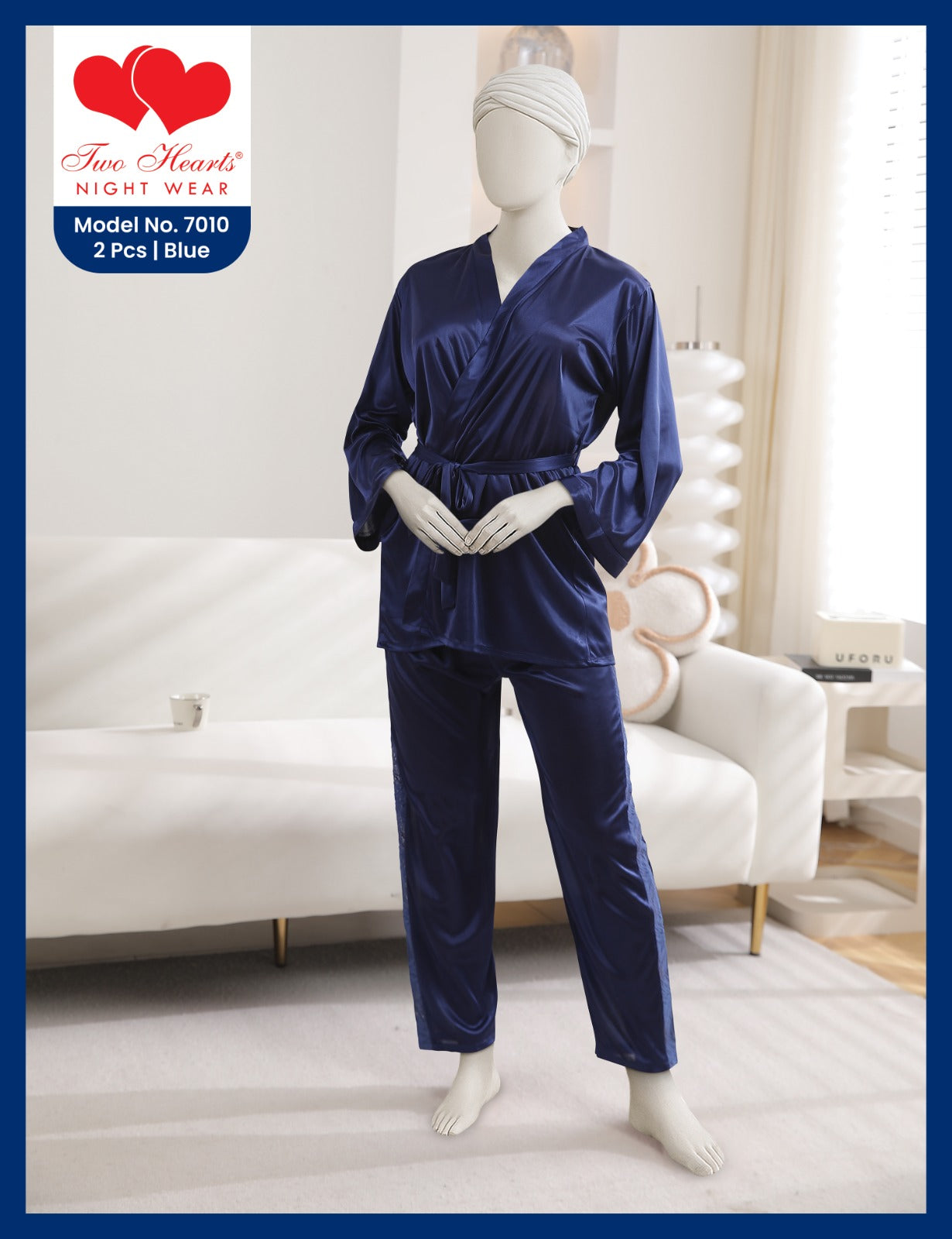 2 Pcs Silk Nightgown Set for Women