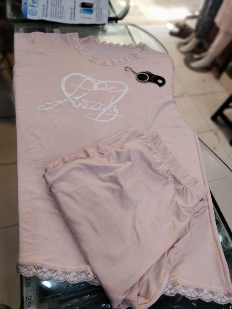 Elegant comfort Style 2-Pc Women's Sleepwear Set – Lace Detail Pajama Suit