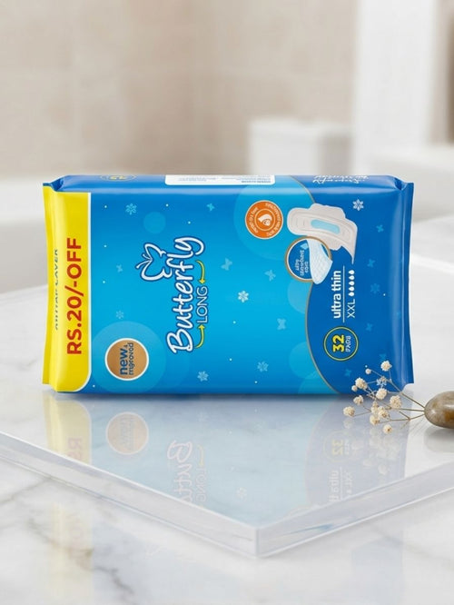 Butterfly Breathables ultra thin Sanitary Pads Long 8 Pcs & 32 pcs
